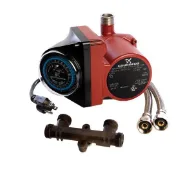Grundfos hot water recirculation pump with timer, flexible connector hoses and bypass comfort valve